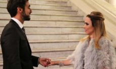 Fedora comemora seu noivado com Leozinho nesta quarta (21) em "Haja Coração"
