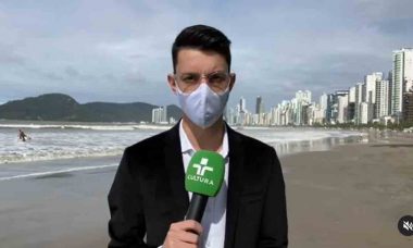 Vídeo: Repórter se desespera com onda em Santa Catarina. Foto: Reprodução Instagram