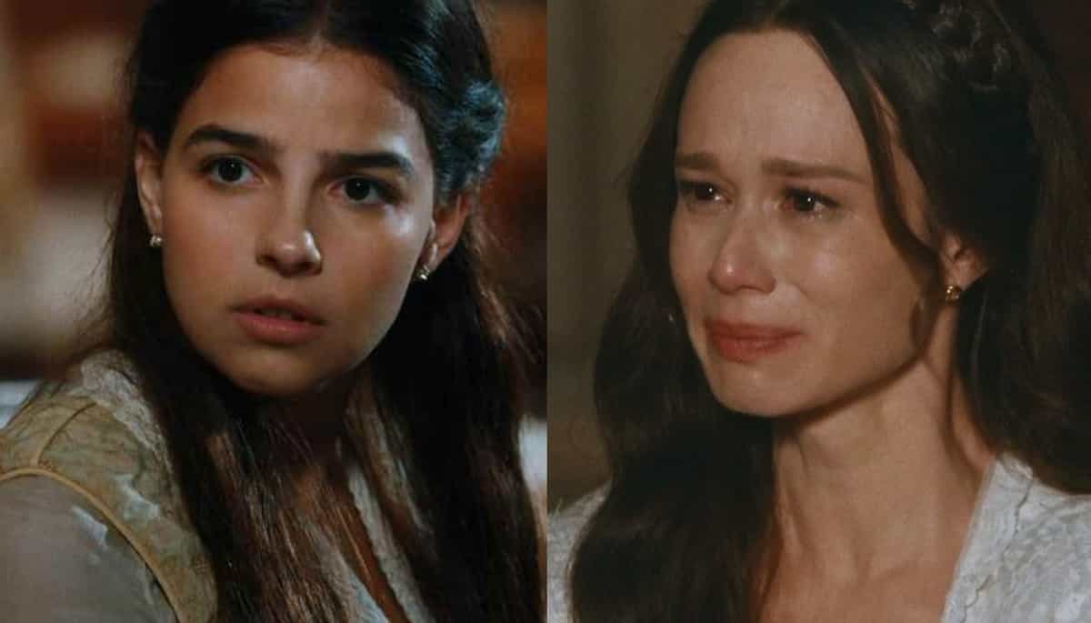 Luísa passa mal nos braços de Pilar nesta quarta (08) em 'Nos Tempos do Imperador'