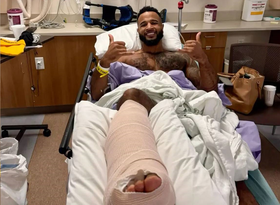 After driving drunk and being involved in a nearly fatal accident, Nelson Thomas has his foot amputated. Photo: Instagram Reproduction @_nelsonthomas