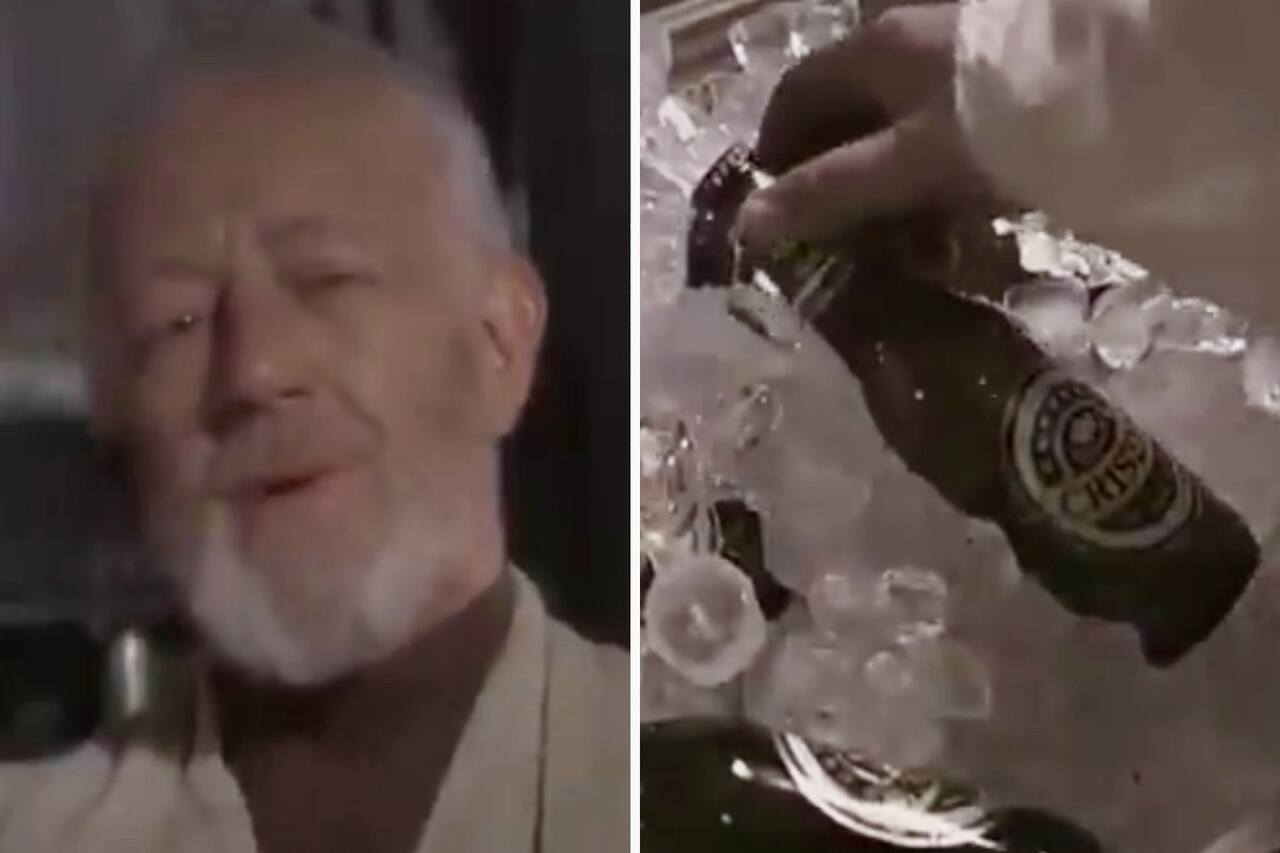 En underlig chilensk ølreklame med skuespillere fra "Star Wars" går viralt. Foto: Reproduktion Twitter