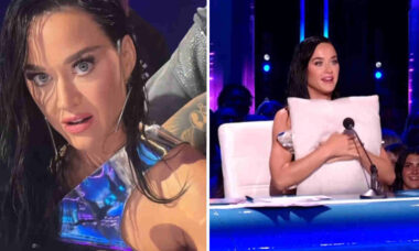 Egy fém topban a énekes Katy Perry nehézségekbe ütközik élőben. Fotó: Instagram Reprodukció