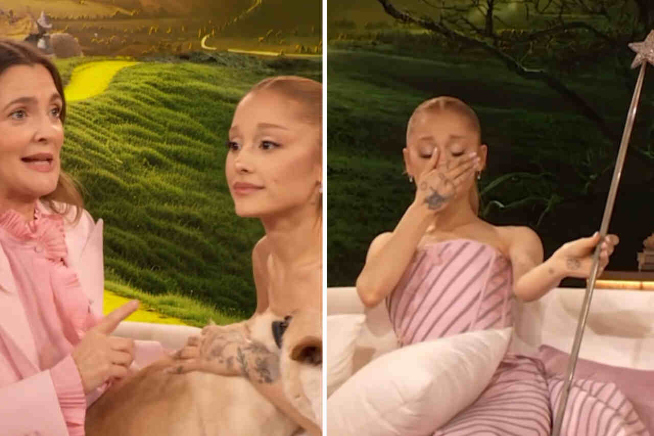 Ariana Grande meghatódik, miután Drew Barrymore meglepte őt egy eredeti kellékkel a "Wizard of Oz"-ból