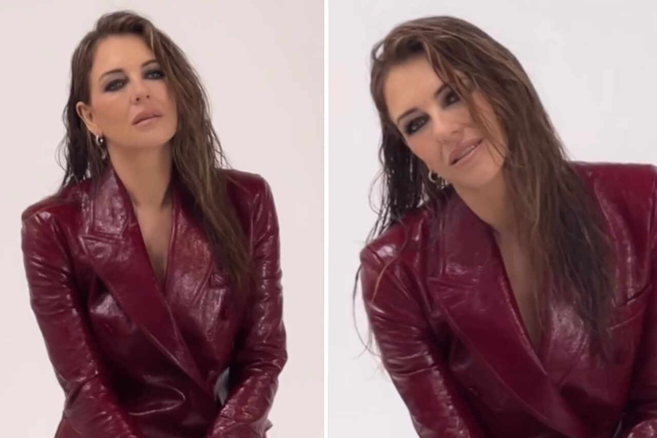 Videó: 59 évesen Elizabeth Hurley elragadja a rajongókat, miközben bőrdzsekiben pózol