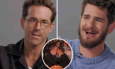 Ryan Reynolds e Andrew Garfield relembram beijo no Globo de Ouro de 2017