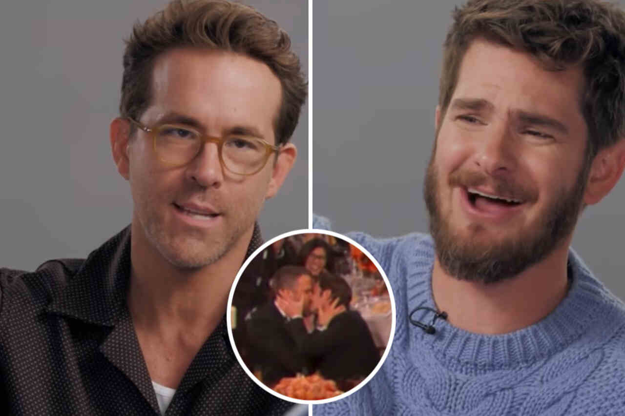 Ryan Reynolds e Andrew Garfield relembram beijo no Globo de Ouro de 2017