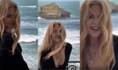 Nicole Kidman encanta seus seguidores ao posar em praia francesa