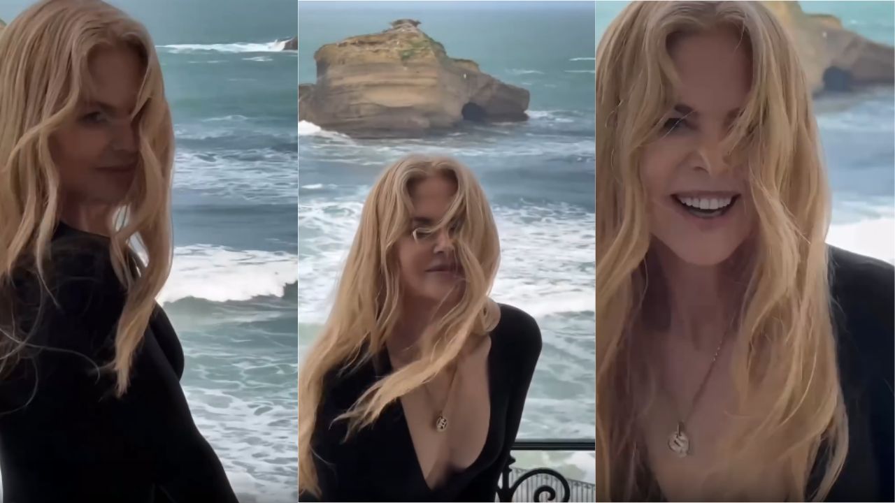 Nicole Kidman encanta seus seguidores ao posar em praia francesa