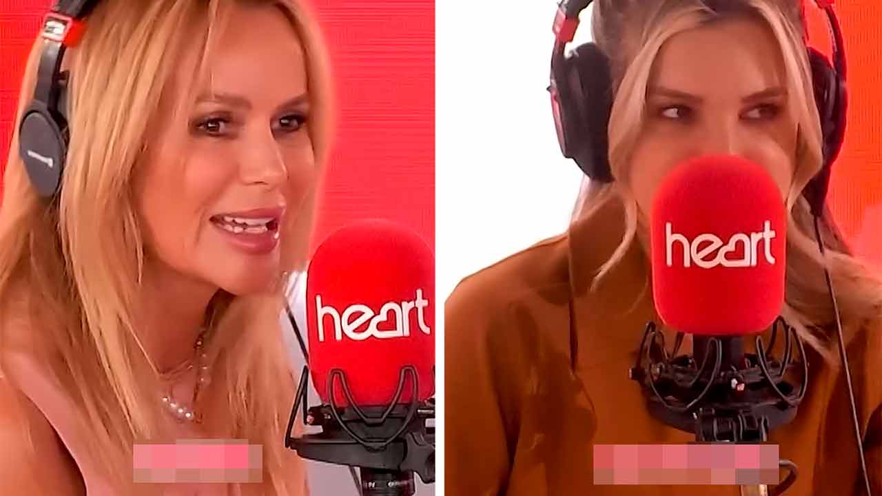 Amanda Holden proposes to Ashley Roberts during radio show. Instagram @thisisheart