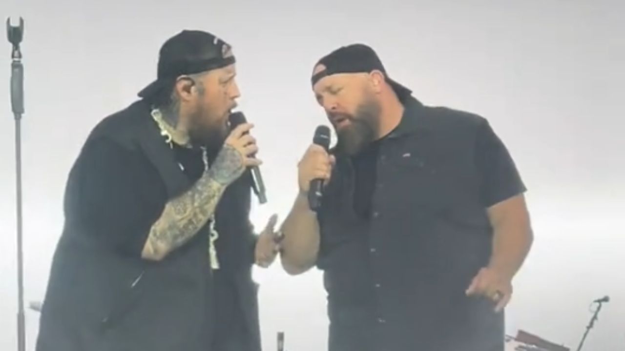 Kevin James and Jelly Roll give a surprise performance and fans are shocked by the resemblance between the two