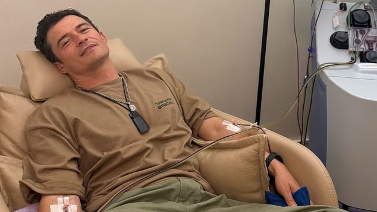 Orlando Bloom spotted at a clinic undergoing a $13,500 treatment to remove microplastics from his blood