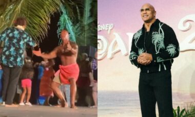 Dwayne Johnson performa dança samoana sagrada com a mãe as filhas no Havaí