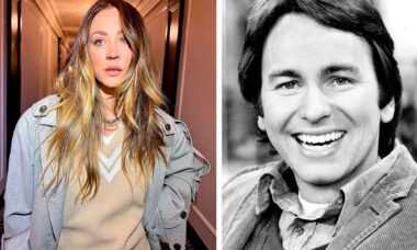 Kaley Cuoco relembra como John Ritter a acolheu nas gravações de “8 Simple Rules”. Instagram @kaleycuoco / Wikimedia