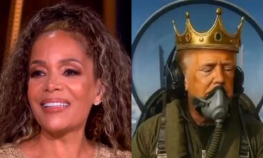 Sunny Hostin comenta sobre vídeo de IA Donald Trump despejando dejetos em manifestantes
