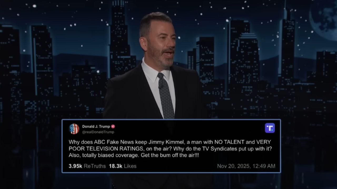 Jimmy Kimmel critica Donald Trump após ele pedir de novo para que ele seja demitido