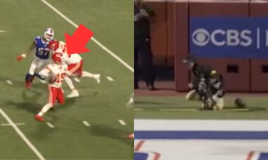 Patrick Mahomes acerta cinegrafista depois de errar passe para Travis Kelce e vídeo viraliza