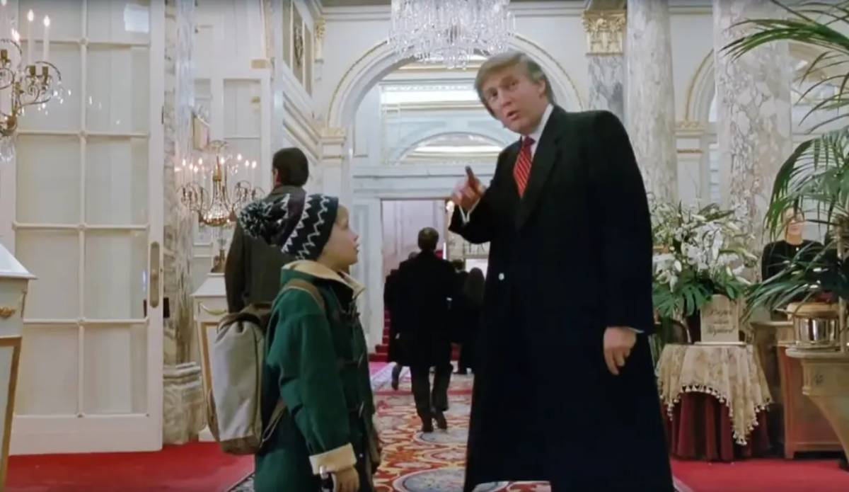 Macaulay Culkin a Donald Trump v Home Alone - reprodukce
