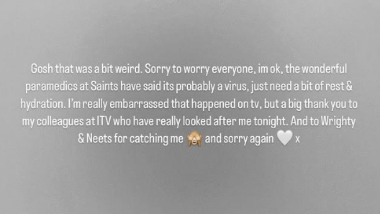 Laura Woods elárulja, miért ájult el élőben az ITV adása közben