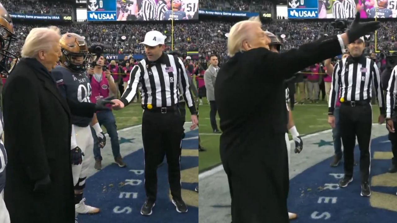Donald Trump vira motivo de piada após arremessar moeda no jogo de futebol americano Army–Navy