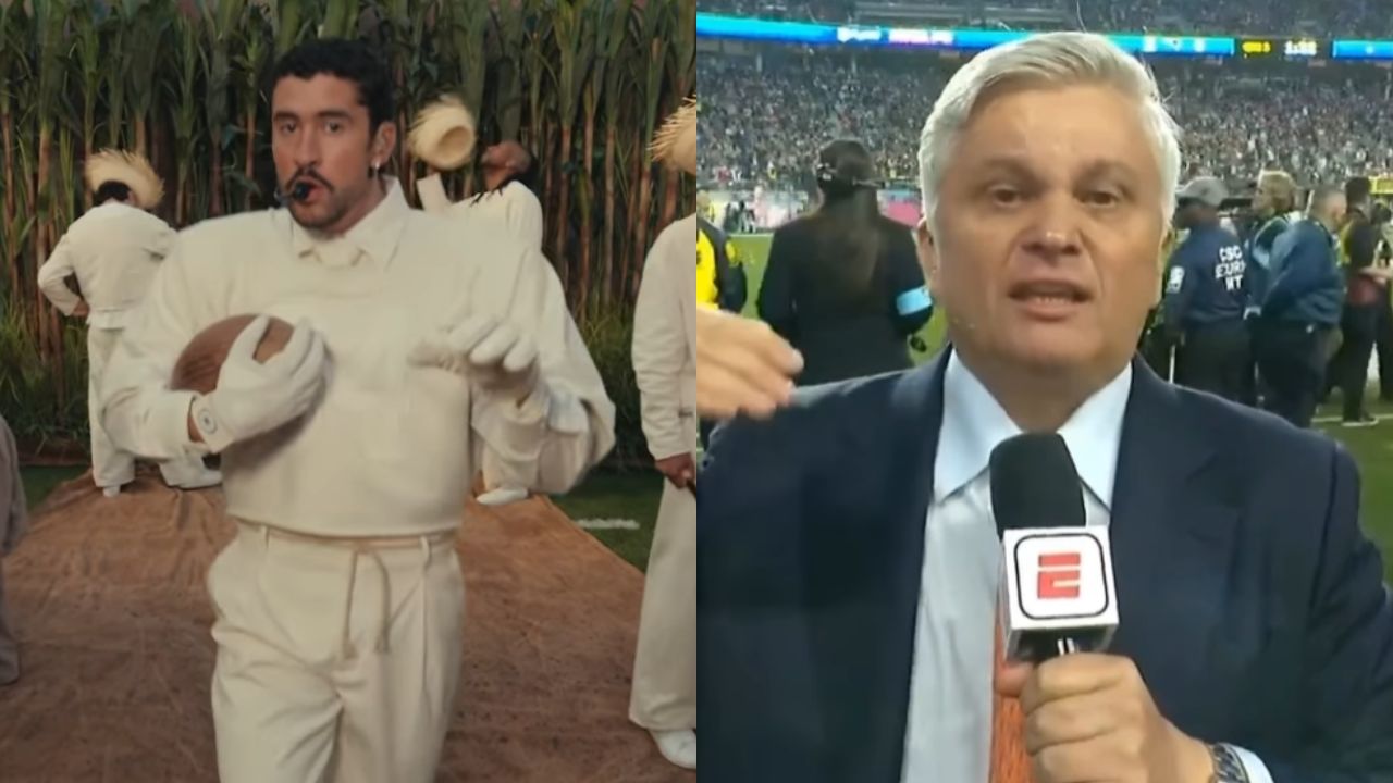 Repórter da ESPN se emociona ao vivo após o show de Bad Bunny no Super Bowl 2026