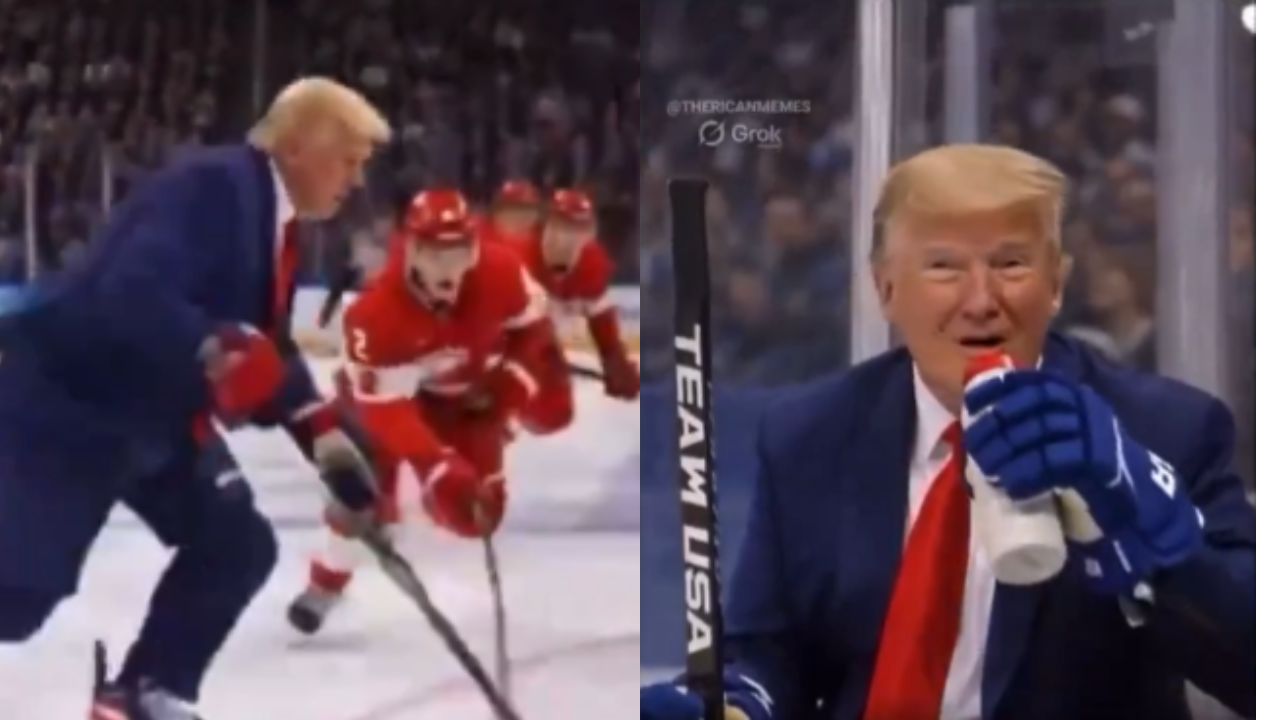 Donald Trump publica vídeo gerado por IA dele brigando com jogadores canadenses e gera polêmica