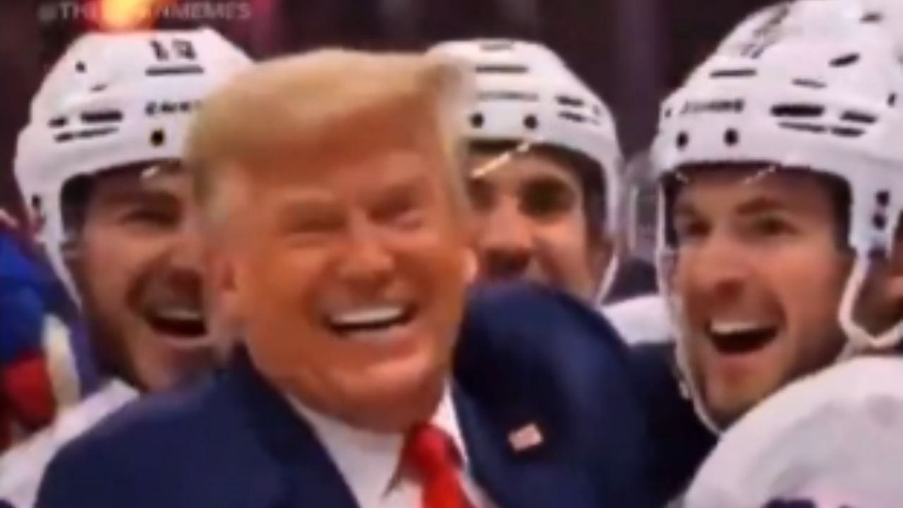 Donald Trump zveřejňuje video vytvořené pomocí AI, ve kterém se pere s kanadskými hráči, a vyvolává kontroverzi