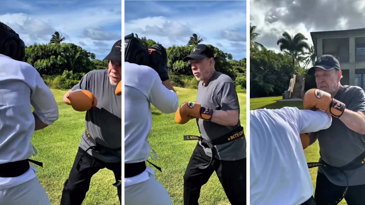 Chuck Norris pratica kickboxing em vídeo semanas antes de sua morte: “Eu não envelheço. Eu evoluo”