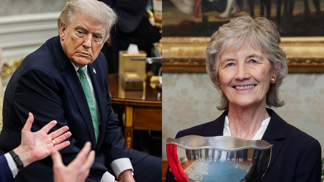 Donald Trump comete gafe ao rebater a presidente da Irlanda sobre guerra no Irã