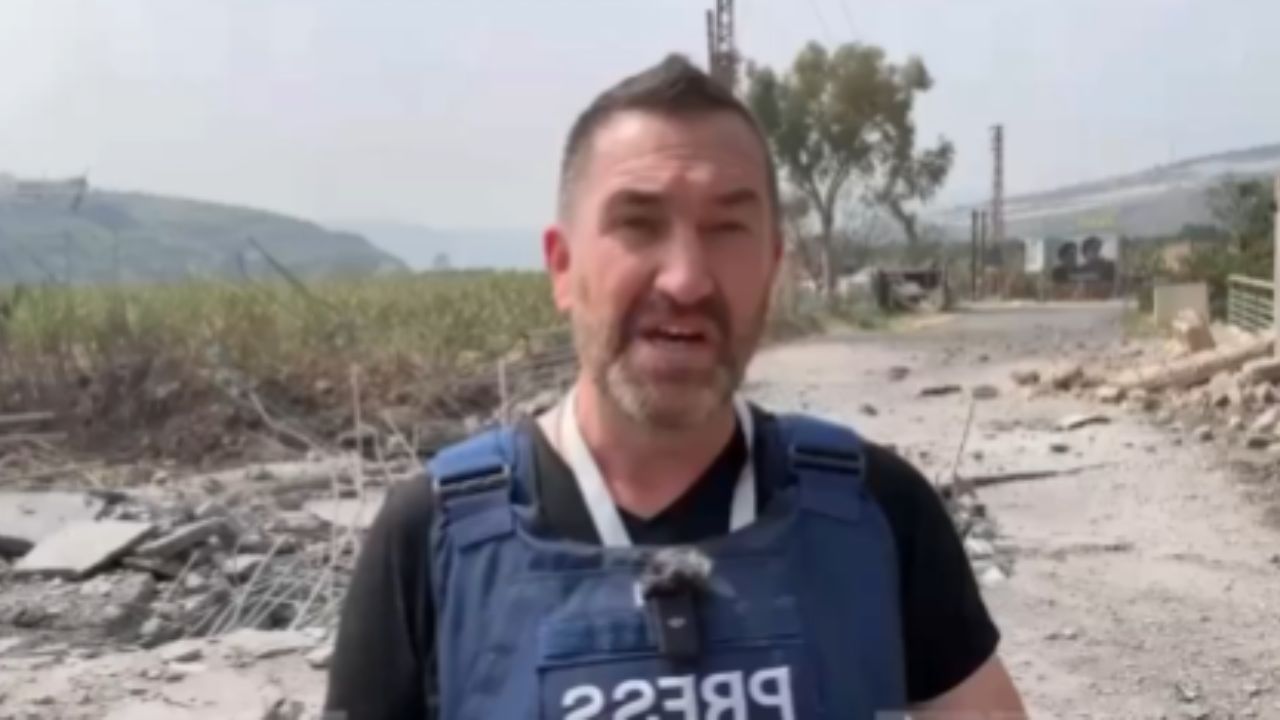 Jornalista britânico escapa por pouco de ser atingido por míssil israelense no Líbano; veja o vídeo