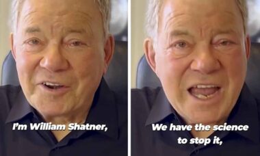 William Shatner. Instagram @PETA