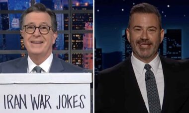 Stephen Colbert envia caixa com piadas sobre a guerra no Irã para Jimmy Kimmel