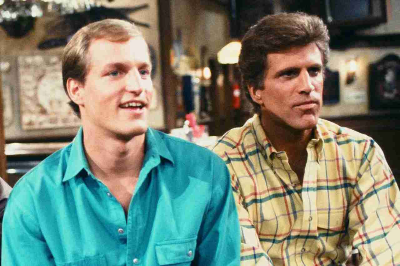 Ted Danson and Woody Harrelson in Cheers - promotional reproduction