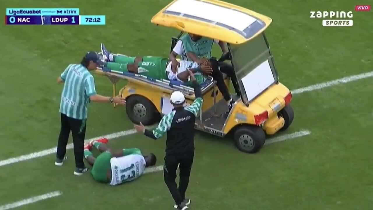 Video: Player hit by medical cart while injured teammate is being removed in Ecuador