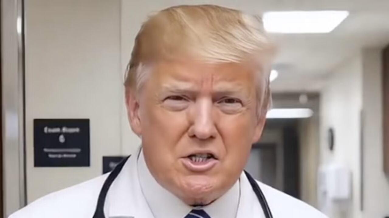 Trump usa IA para se retratar como médico em vídeo com celebridades de Hollywood